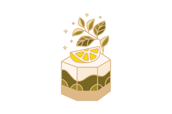 A Sweet Design Trend: The Allure of Cute Lemon, Green Tea & Caramel Cake Elements