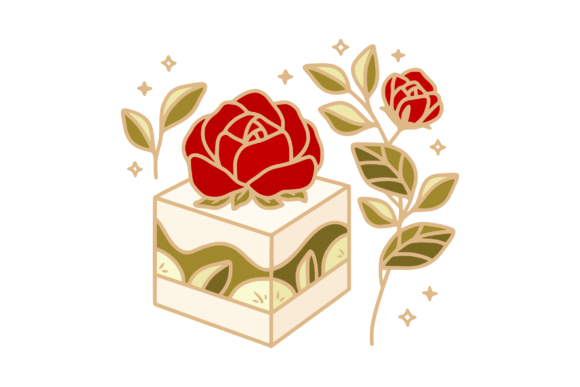 Beautiful Rose Flower Green Tea Cake: A Design Resource