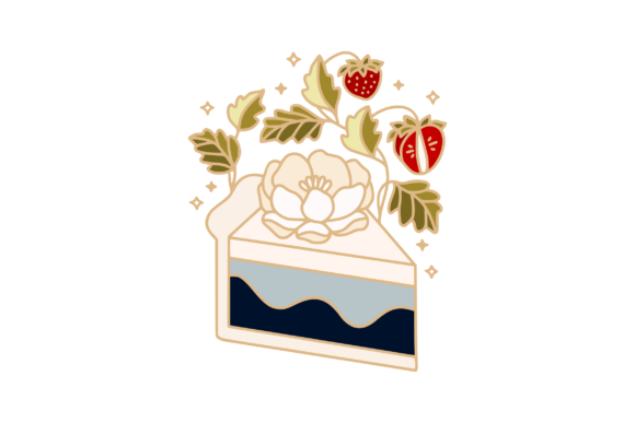Blue Wave, Peony Flower, & Strawberry Cake: A Design Collection for Sweet Ideas