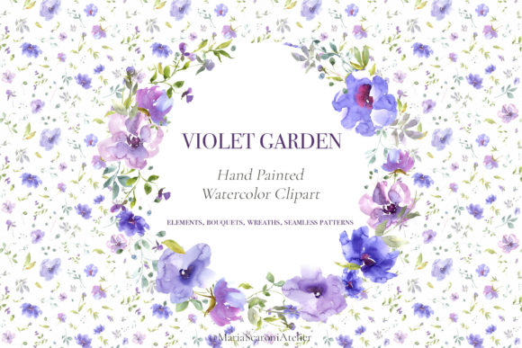 Bringing Violet Garden - Watercolor Flower into Your Creative Projects