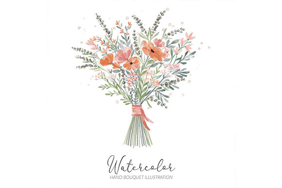 Capture Elegance with a Hand Bouquet Watercolor Illustration