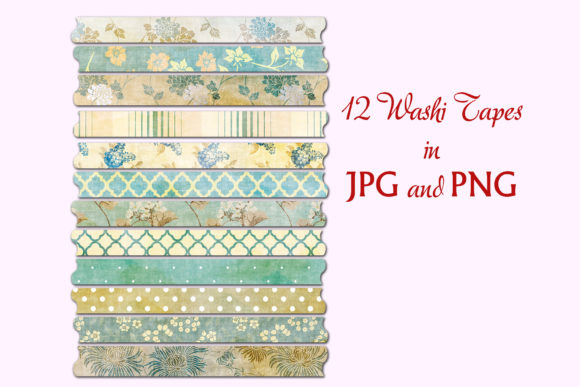 Discover the Art of Digital Decoration with Blue Beige Washi Tapes