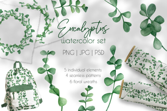 Eucalyptus Watercolor Clipart Collection: Your Solution for Elegant, Natural Designs