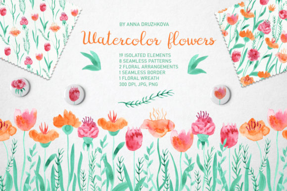 Integrating Watercolor Flowers Clipart and Patterns into a Creative Workflow