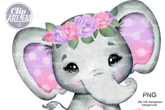 Premium Watercolor Elephant Clip Art