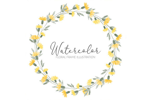 The Versatile Yellow Watercolor Flower Wreath Circle
