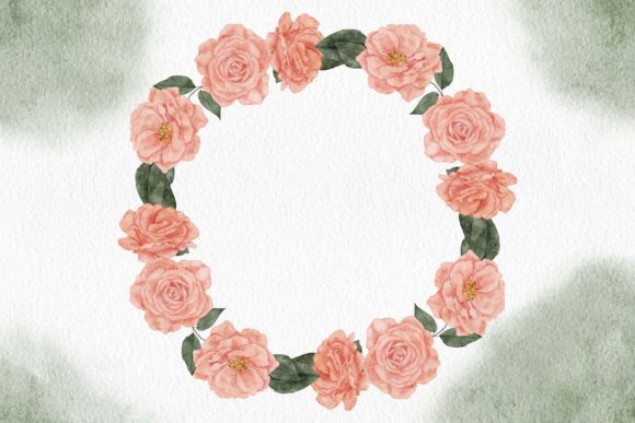 The Watercolor Peach Rose Flower Wreath: Your Versatile Creative Asset