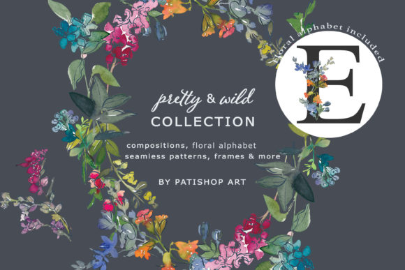 Watercolor Field Flowers Clipart Set for Creative Projects